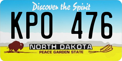 ND license plate KPO476