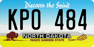 ND license plate KPO484