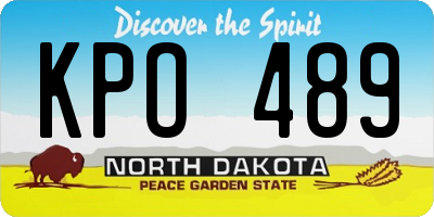 ND license plate KPO489