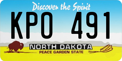 ND license plate KPO491