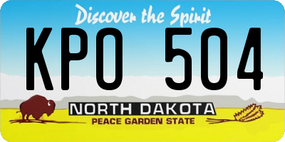 ND license plate KPO504