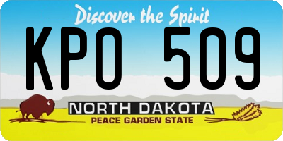 ND license plate KPO509