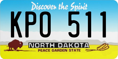 ND license plate KPO511