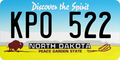 ND license plate KPO522