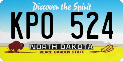 ND license plate KPO524