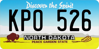 ND license plate KPO526