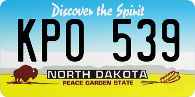 ND license plate KPO539