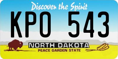 ND license plate KPO543