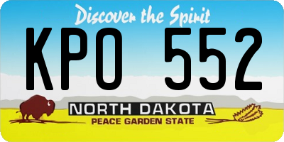 ND license plate KPO552