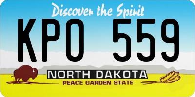 ND license plate KPO559