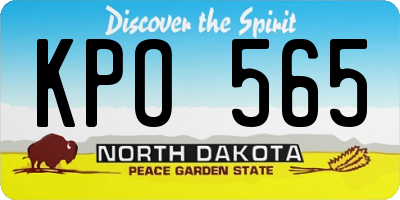ND license plate KPO565