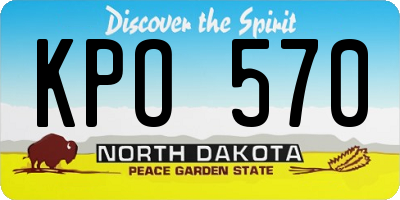 ND license plate KPO570