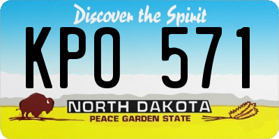 ND license plate KPO571