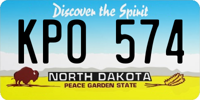 ND license plate KPO574