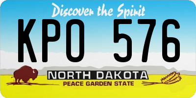 ND license plate KPO576