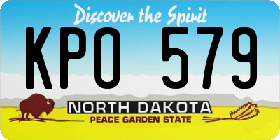 ND license plate KPO579