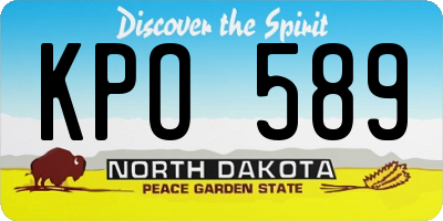 ND license plate KPO589