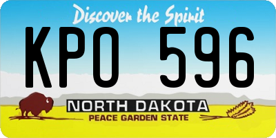 ND license plate KPO596