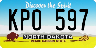 ND license plate KPO597