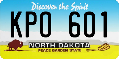 ND license plate KPO601