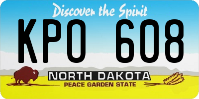 ND license plate KPO608