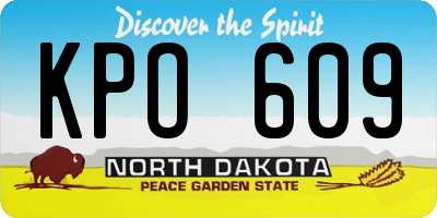ND license plate KPO609