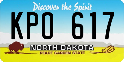 ND license plate KPO617