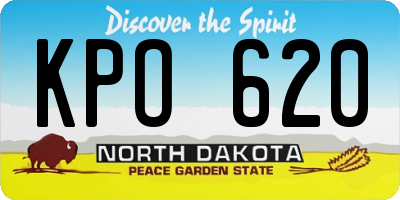ND license plate KPO620