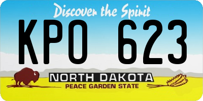 ND license plate KPO623