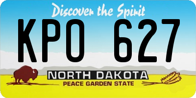 ND license plate KPO627