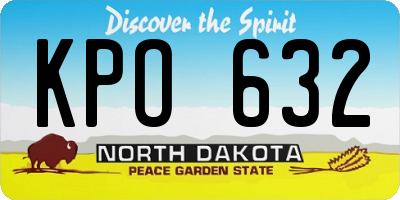 ND license plate KPO632