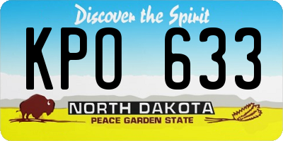 ND license plate KPO633
