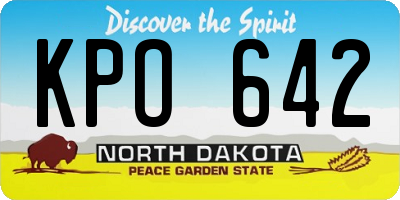 ND license plate KPO642