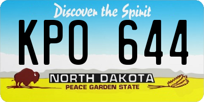 ND license plate KPO644
