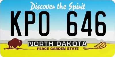 ND license plate KPO646