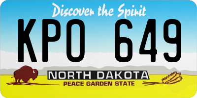 ND license plate KPO649