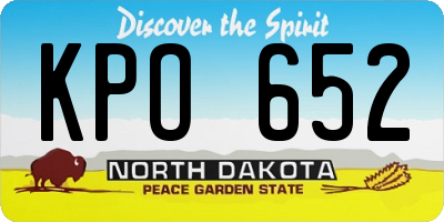 ND license plate KPO652
