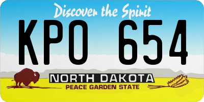 ND license plate KPO654