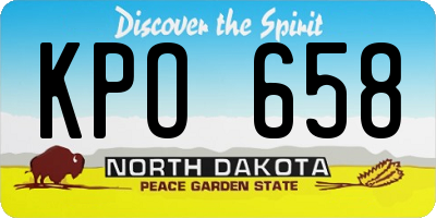 ND license plate KPO658