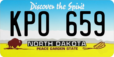 ND license plate KPO659