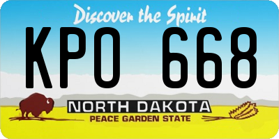 ND license plate KPO668