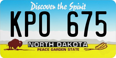 ND license plate KPO675