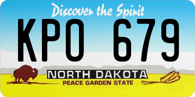 ND license plate KPO679