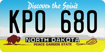 ND license plate KPO680