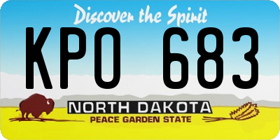 ND license plate KPO683