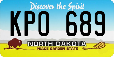ND license plate KPO689