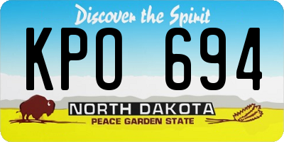 ND license plate KPO694