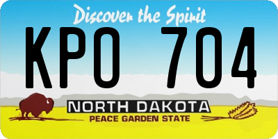 ND license plate KPO704