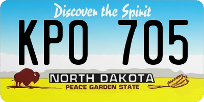 ND license plate KPO705