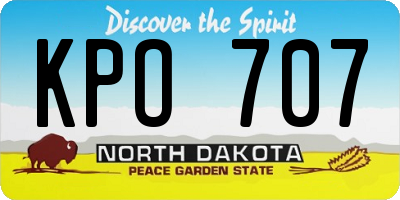 ND license plate KPO707